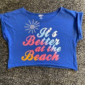 Girls Crazy 8 It's Better At The Beach Crop Top Size XL 14